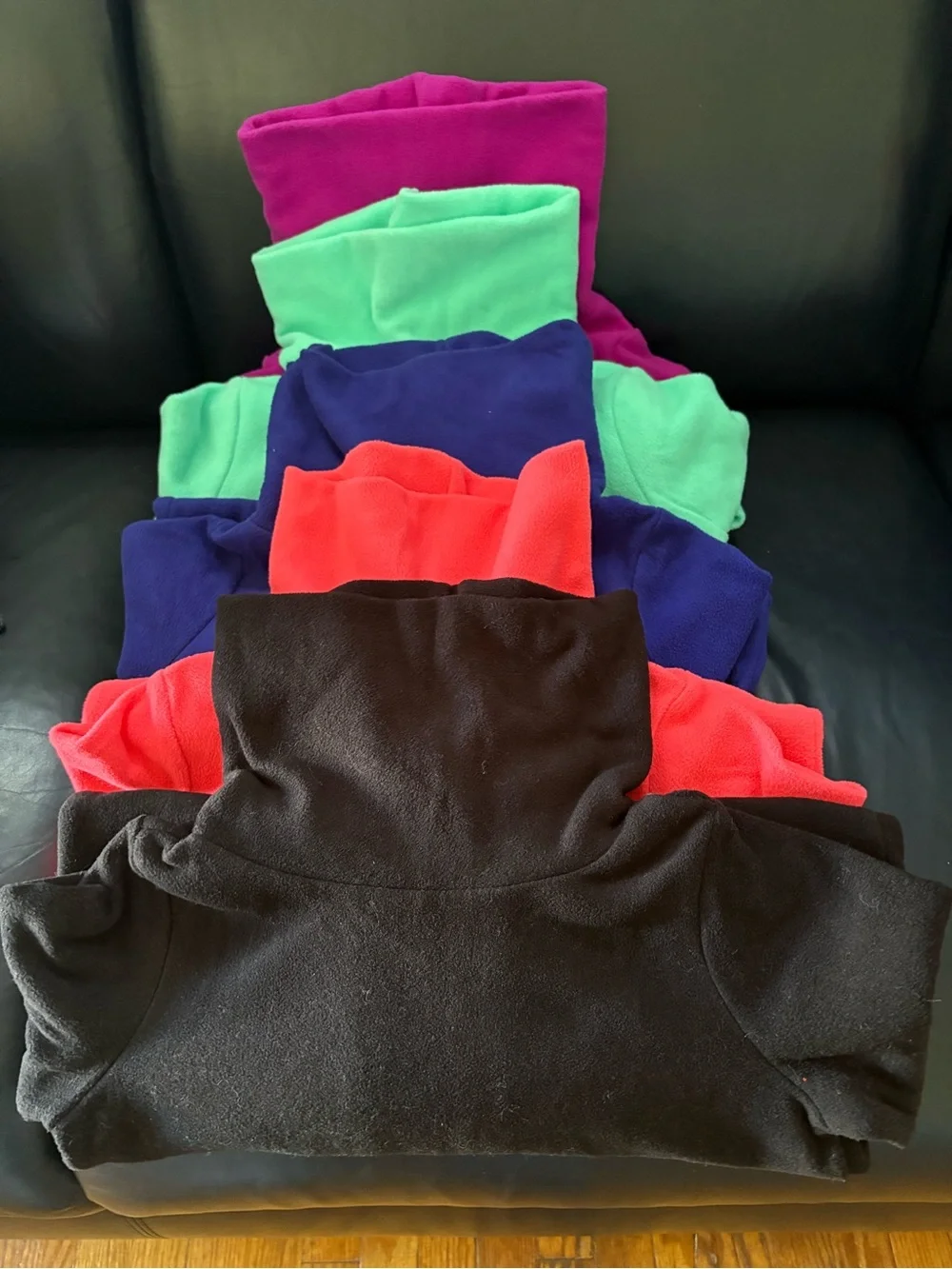 Old Navy Kids Fleece Turtleneck Tops - Black, Coral, Navy, Mint, Magenta